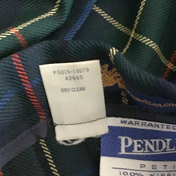 Pendleton Vintage 90s Forest Green & Blue Plaid Wool Skirt - Picture 8 of 9